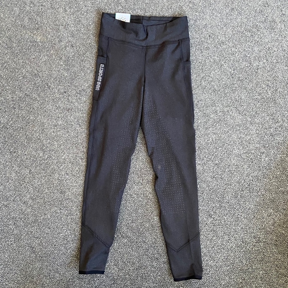 USG Bliss Black Glitter Horseback Riding Tights